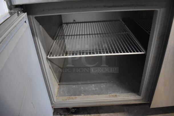 Randell 8395N Stainless Steel Commercial Pizza Prep Station w/ Over Shelf on Commercial Casters. 115 Volts, 1 Phase. 95x35x57. Picture of the Unit Before Removal Is Included In the Listing. Tested and Working! - Image 6 of 10