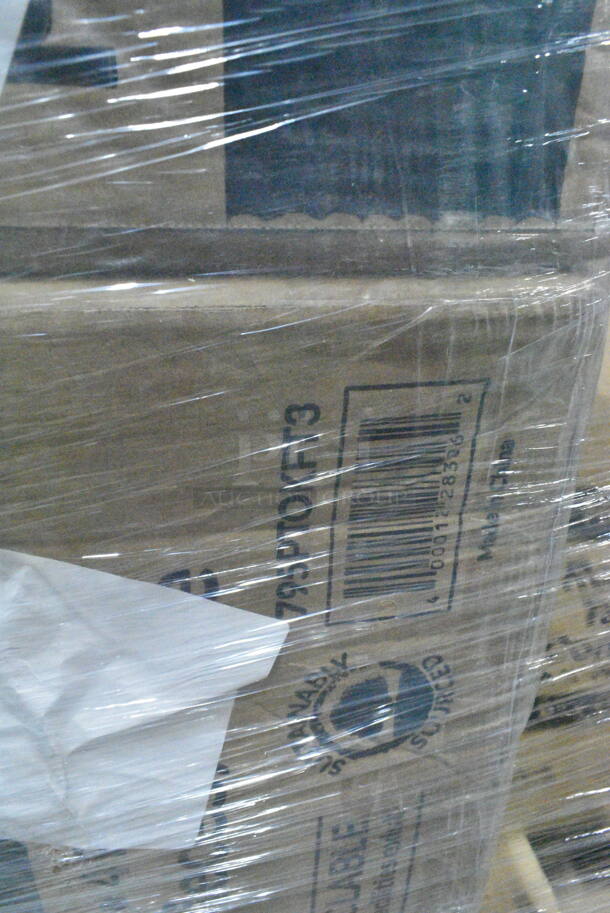 PALLET LOT of 20 BRAND NEW Boxes Including H7658HC, 2 Box 760SOUP8WPA Choice 8 oz. White Double Poly-Coated Paper Food Cup with Vented Paper Lid - 250/Case, 966UPWIDEB-500 OneUp by Choice White 1-Ply Wide Interfold 6 1/2" x 8 1/2" Dispenser Napkin - 6000/Case, Dart Conex Complements 400PC 4 oz. Clear Plastic Souffle / Portion Cup - 2500/Case, 356B763FDIF Delco Heavy Dominion by 1880 Hospitality B763FDIF 7 1/8" 18/0 Stainless Steel Heavy Weight Dinner Fork - 36/Case, 2 Box 612FS7800 Choice Full Size Foil Steam Table Pan Medium 2 3/16" Depth - 50/Case, 2 Box 795PTOKFT3 Choice Kraft Microwavable Folded Paper #3 Take-Out Container 7 3/4" x 5 1/2" x 2 1/2" - 200/Case, 612509PCO Choice 9" Round Standard Weight Foil Take-Out Pan with Dome Lid - 200/Case, 612FS7800 Choice Full Size Foil Steam Table Pan Medium 2 3/16" Depth - 50/Case, 4 Box 130WSPOON Choice Medium Weight White Plastic Teaspoon - 1000/Case, 0700602 Dispenser, 394325L Noble NexGen Powder-Free Disposable Blue Hybrid 3 Mil Thick Gloves - Large - 1000/Case, 3 Box 500MFTN Lavex Natural Brown Kraft M-Fold (Multifold) Towel - 4000/Case. 20 Times Your Bid!  - Image 11 of 12