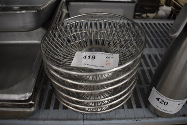6 Metal Bread Baskets. 8x8x3. 6 Times Your Bid!