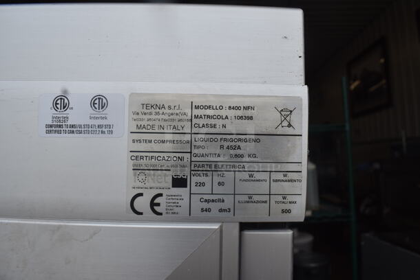 Tekna 8400 NFN Refrigerated Cake Desert Display Merchandiser. Outside Pane of Glass on Door is Missing.  220 Volts - Image 7 of 7
