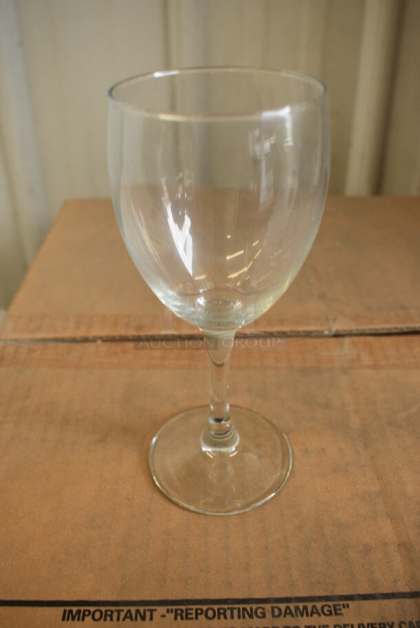 72 BRAND NEW IN BOX! Arcoroc Excalibur 8.25 oz Wine Glasses. 3x3x6.75. 72 Times Your Bid!