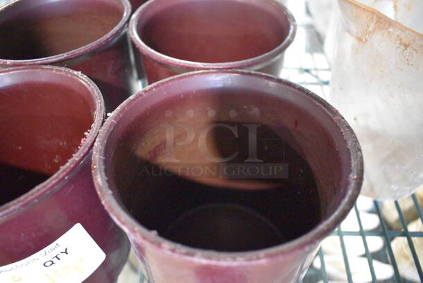 ALL ONE MONEY! Lot of 10 Carlisle Poly Maroon Cylindrical Bins! 5x5x5 - Image 3 of 4
