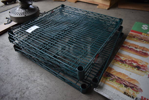 ALL ONE MONEY! Lot of 4 Metro Green Finish Wire Racks. 24x24x1.5 - Image 3 of 4