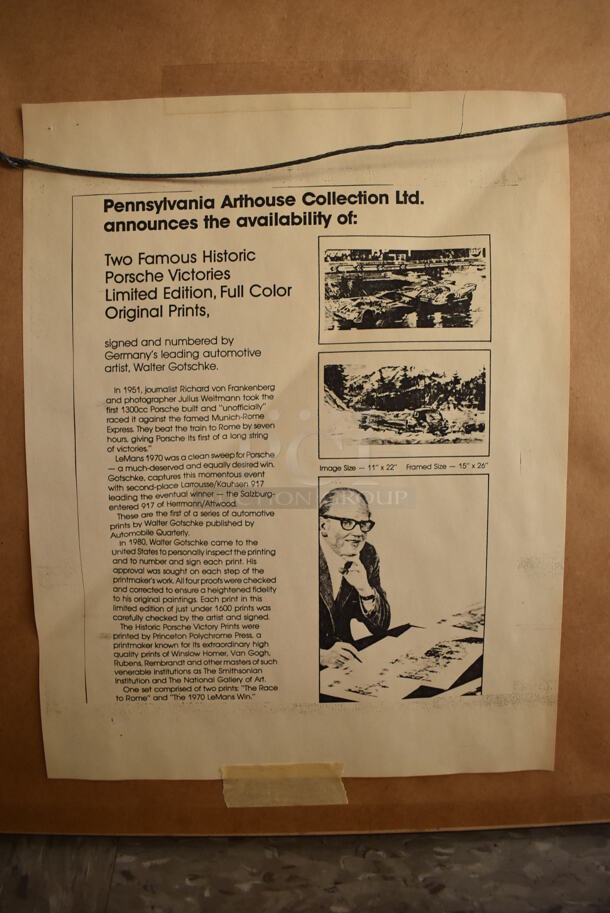 Framed Picture of Porsche 356 1300 Coupe Driving Through Snow. - Image 5 of 6