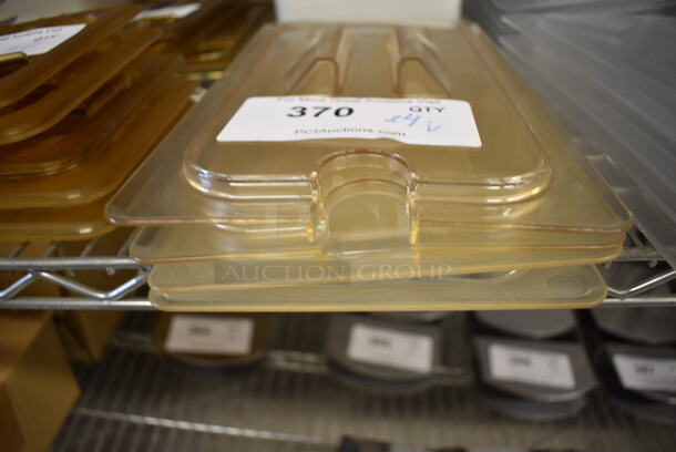 ALL ONE MONEY! Lot of 4 Amber Colored Poly 1/3 Size Drop In Bin Lids! - Image 3 of 3