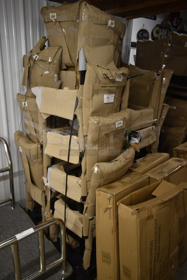 16 BRAND NEW! Lancaster Table & Seating 164CLADBLKFR Black Finish Ladder Back Chair with Vinyl Padded Seat - Detached. 16 Times Your Bid! - Image 4 of 6