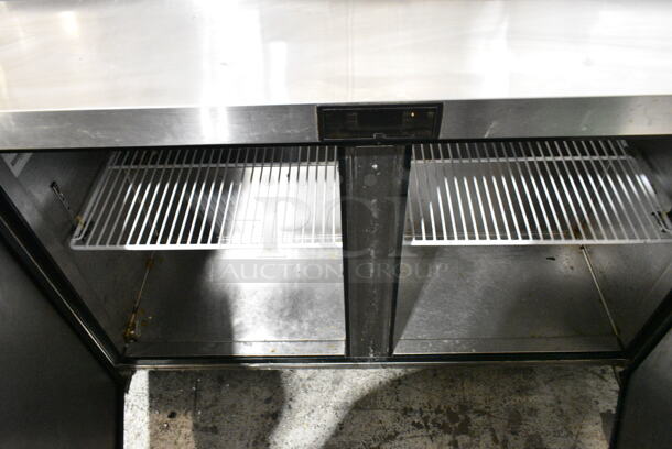 2019 Migali MSF8302GR Stainless Steel Commercial Sandwich Salad Prep Table Bain Marie Mega Top on Commercial Casters. 115 Volts, 1 Phase. Tested and Working! - Image 2 of 6