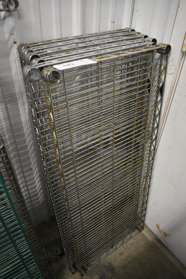 ALL ONE MONEY! Lot of 6 Chrome Finish Shelves! 42x18x1.5 - Image 2 of 3