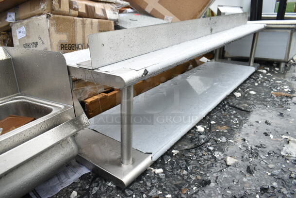 BRAND NEW SCRATCH AND DENT! Regency 600PTSD1872 16-Gauge Type 304 Stainless Steel Pass-Through Shelf with Overshelf - 18" x 72" - Image 5 of 6