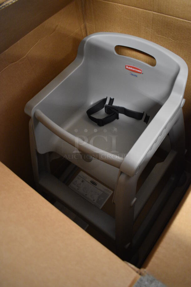 2 BRAND NEW IN BOX! Rubbermaid 7806 Gray Poly High Chairs. 22x23x28. 2 Times Your Bid! - Image 2 of 4