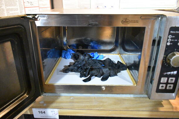 Amana RCS10DSE Stainless Steel Commercial Countertop Microwave Oven. 120 Volts, 1 Phase. This Unit Was In Working Condition When the Restaurant Closed. (basement)  - Image 3 of 4