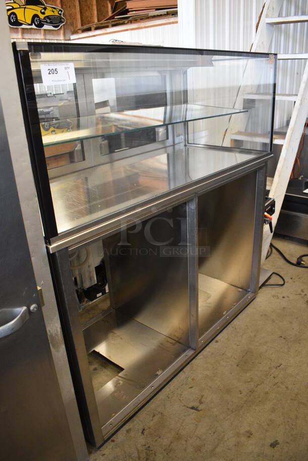Stainless Steel Commercial Dry Countertop Display Case on Stainless Steel Base. 56x27x58