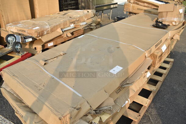 BRAND NEW SCRATCH AND DENT! Regency 600T3096G 30" x 96" 18-Gauge 304 Stainless Steel Commercial Work Table with Galvanized Legs and Undershelf. May Be Missing Pieces. - Image 2 of 3