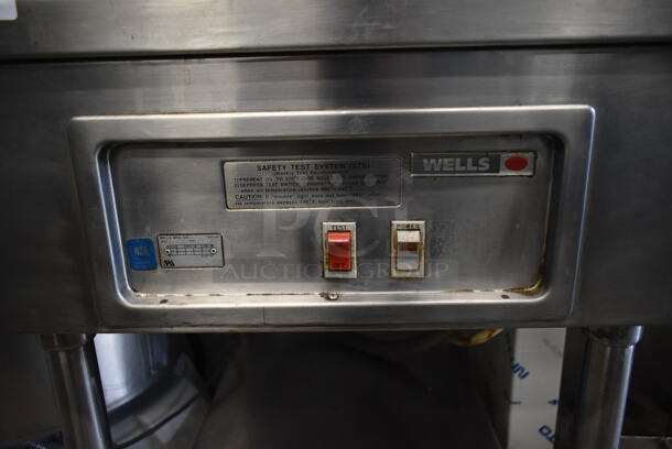 Wells F1016 Stainless Steel Commercial Electric Powered Deep Fat Fryer w/ 2 Metal Fry Baskets and Under Shelf. 208 Volts.  - Image 2 of 7