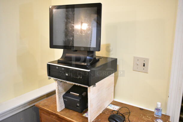 Wooden Counter w/ POS System. (main dining room)  - Image 2 of 3