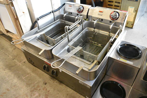 Star Max 8E-530TF Stainless Steel Commercial Countertop Electric Powered 2 Bay Fryer w/ 2 Metal Fry Baskets. 208-240 Volts.  - Image 2 of 8