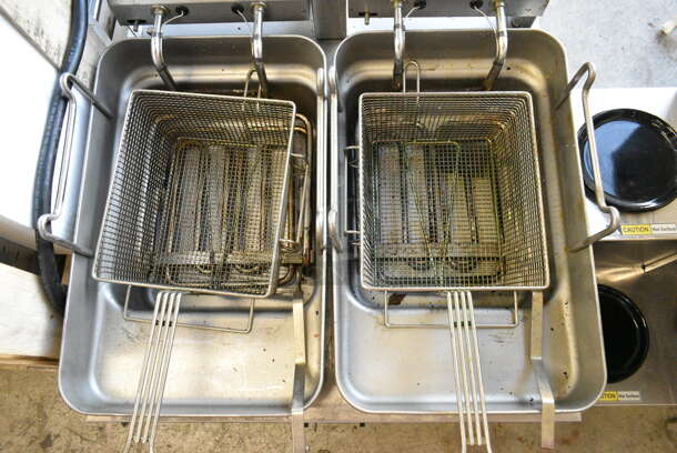 Star Max 8E-530TF Stainless Steel Commercial Countertop Electric Powered 2 Bay Fryer w/ 2 Metal Fry Baskets. 208-240 Volts.  - Image 3 of 8