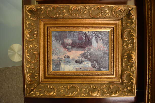 Framed Canvas Painting Reproduction of The Lunch by Claude Monet From Art Dealer Ed Mero! - Image 1 of 5