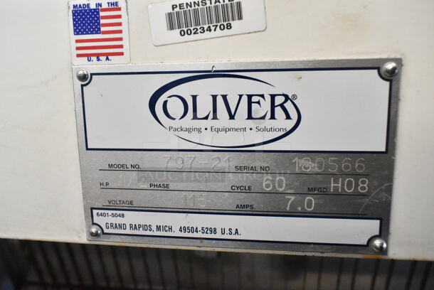 Oliver 797-21 Metal Commercial Floor Style Bread Loaf Slicer on Commercial Casters. 115 Volts, 1 Phase. Tested and Working! - Image 7 of 7