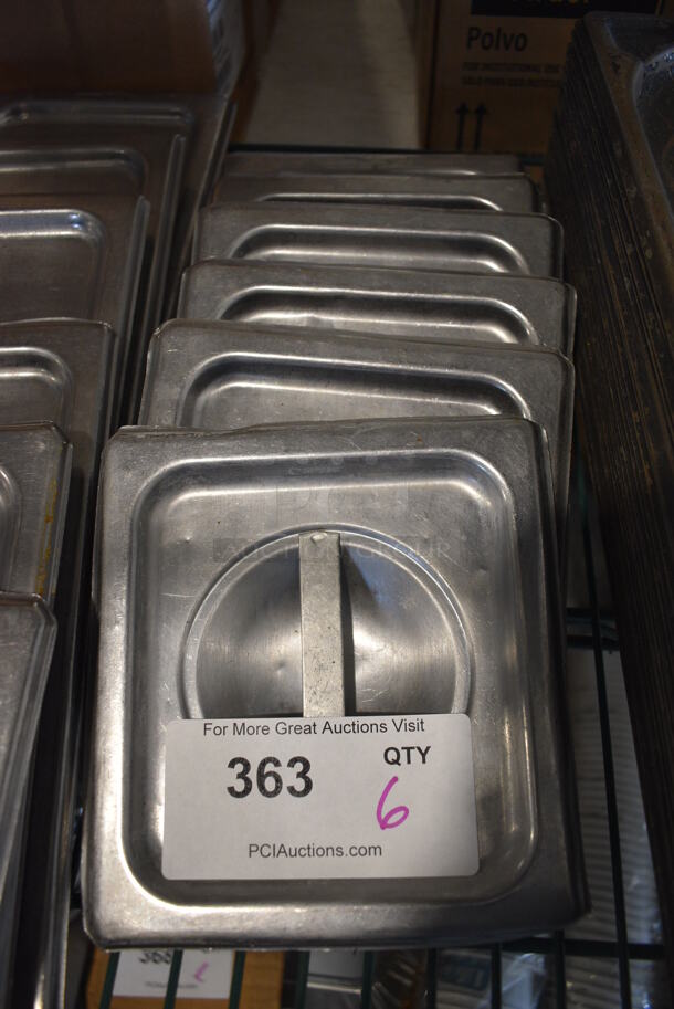6 Stainless Steel 1/6 Size Drop In Bin Lids. 6 Times Your Bid! - Image 1 of 2