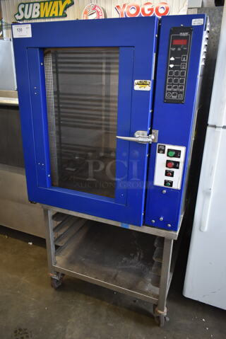 Oliver Metal Commercial Electric Powered Convection Oven w/ Pan Rack Stand on Commercial Casters. 208 Volts. 