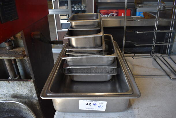 ALL ONE MONEY! Lot of Various Stainless Steel Drop In Bins Including Full Size! 