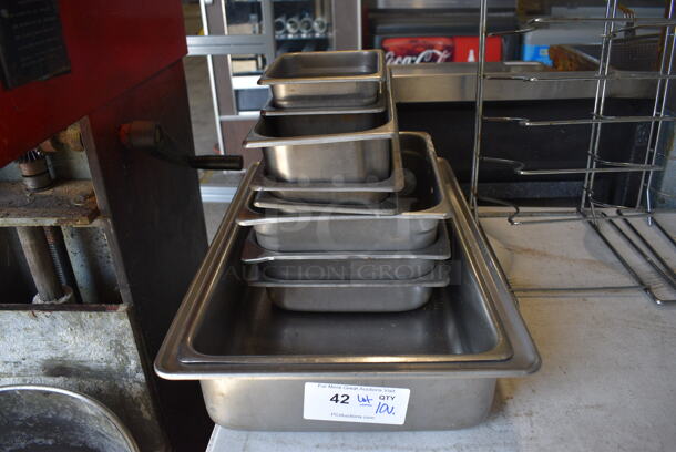 ALL ONE MONEY! Lot of Various Stainless Steel Drop In Bins Including Full Size!  - Image 1 of 5
