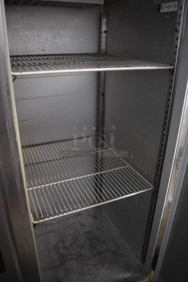 Delfield Model MRR2-S Stainless Steel Commercial 2 Door Reach In Cooler w/ Poly Coated Racks on Commercial Casters. 115 Volts, 1 Phase. 56x34x79. Tested and Powers On But Temps at 51 Degrees - Image 5 of 6
