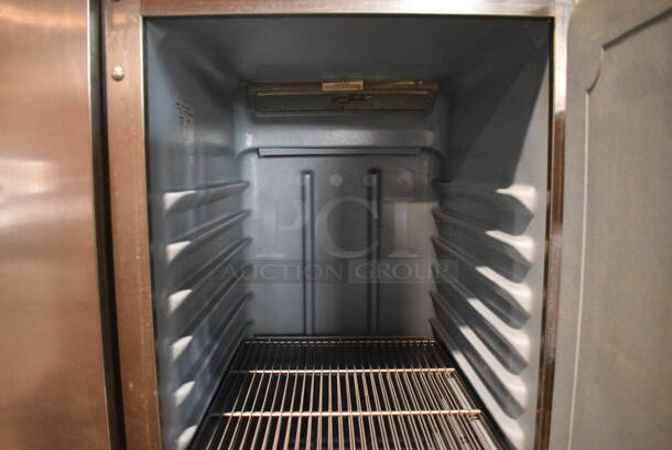 Delfield Stainless Steel Commercial Two Half Size Door Reach In Freezer on Commercial Casters. 115 Volts, 1 Phase. 25.5x32x80. Tested and Working! - Image 4 of 6