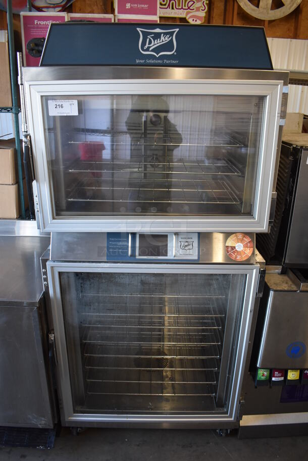 Duke TSC-6/18 Stainless Steel Commercial Electric Powered Oven Proofer on Commercial Casters. 208 Volts, 1 Phase. 37x30.5x78