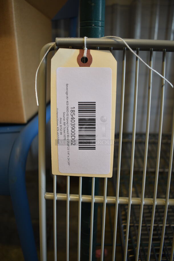 BRAND NEW SCRATCH AND DENT! Lot of Shelves; HP908784 True Refrigeration 908784 Large Floor Rack 18 In X 27-1/2 In, 185403900D02 Beverage-Air 403-900D-02 Epoxy Coated Wire Shelf 23 1/4" x 24 3/8", HP22130 Imperial 2130 Oven Rack - Image 3 of 5