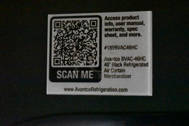 BRAND NEW SCRATCH AND DENT! Avantco 189BVAC46HC 46" Black Refrigerated Air Curtain Merchandiser Open Grab N Go. Tested and Powers On But Does Not Get Cold - Image 8 of 8