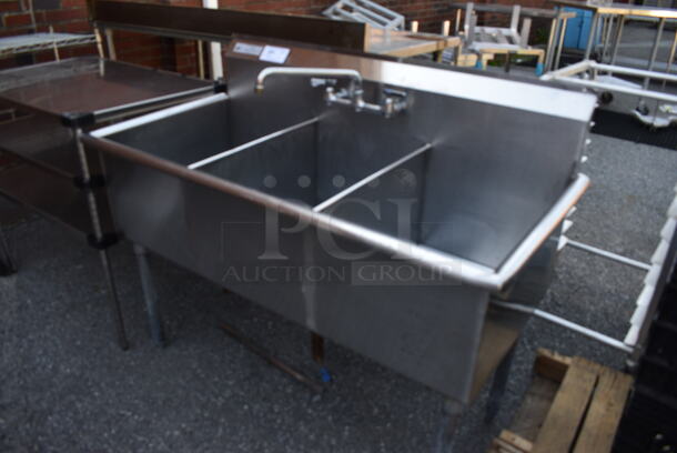 Stainless Steel Commercial 3 Bay Sink w/ Faucet and Handles. 50x25x41. Bays 16x21x13 - Image 5 of 5