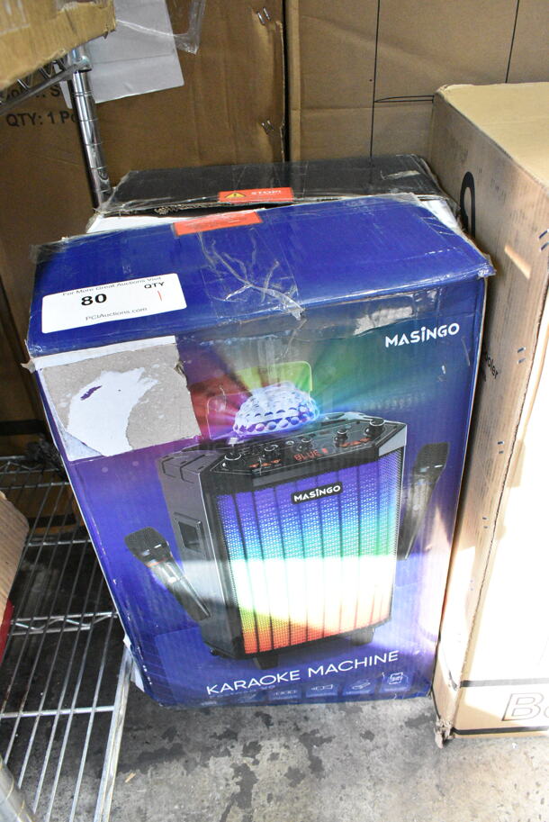 IN ORIGINAL BOX! Masingo Karaoke Machine.  - Image 1 of 3