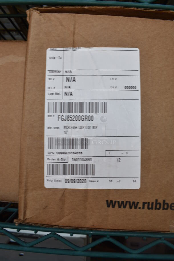 12 BRAND NEW IN BOX! Rubbermaid Green Microfiber Loop Dust Mops. 23x12. 12 Times Your Bid! - Image 5 of 5