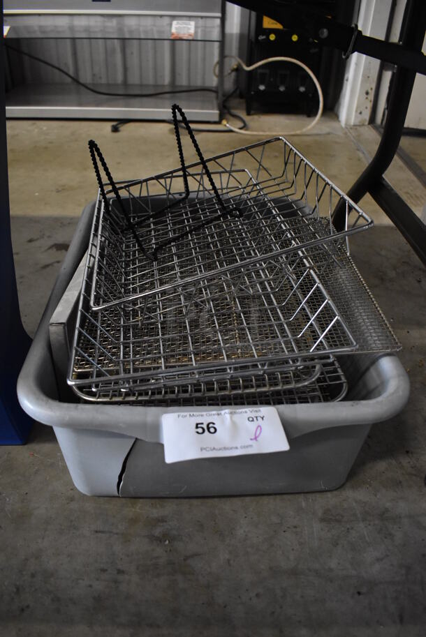 ALL ONE MONEY! Lot of Various Metal Racks in Gray Poly Bus Bin - Image 2 of 4