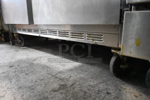 Beverage Air SP48-18M Stainless Steel Commercial Sandwich Salad Prep Table Bain Marie Mega Top on Commercial Casters. 115 Volts, 1 Phase. Tested and Powers On But Does Not Get Cold - Image 2 of 6