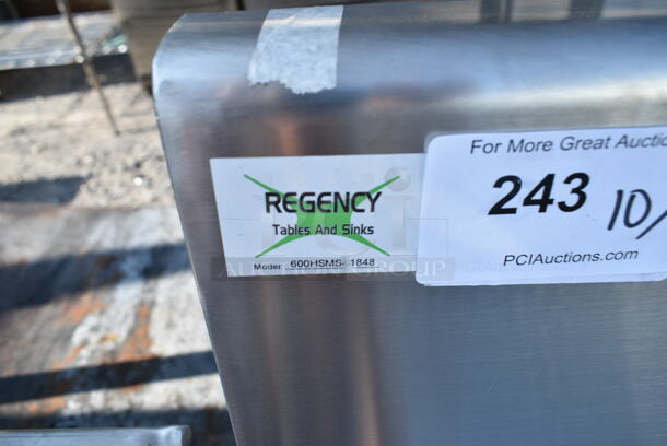 BRAND NEW SCRATCH AND DENT! Regency 600HSMS1848 Wall-Mounted 48" x 17 1/2" Hand Sink for (2) 8" Center Faucets. No Wall Brackets.  - Image 5 of 5