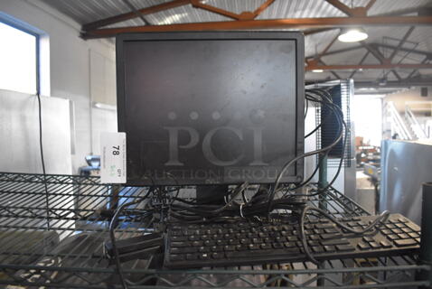 Dell E1715S 17" Computer Monitor w/ Computer Keyboard 