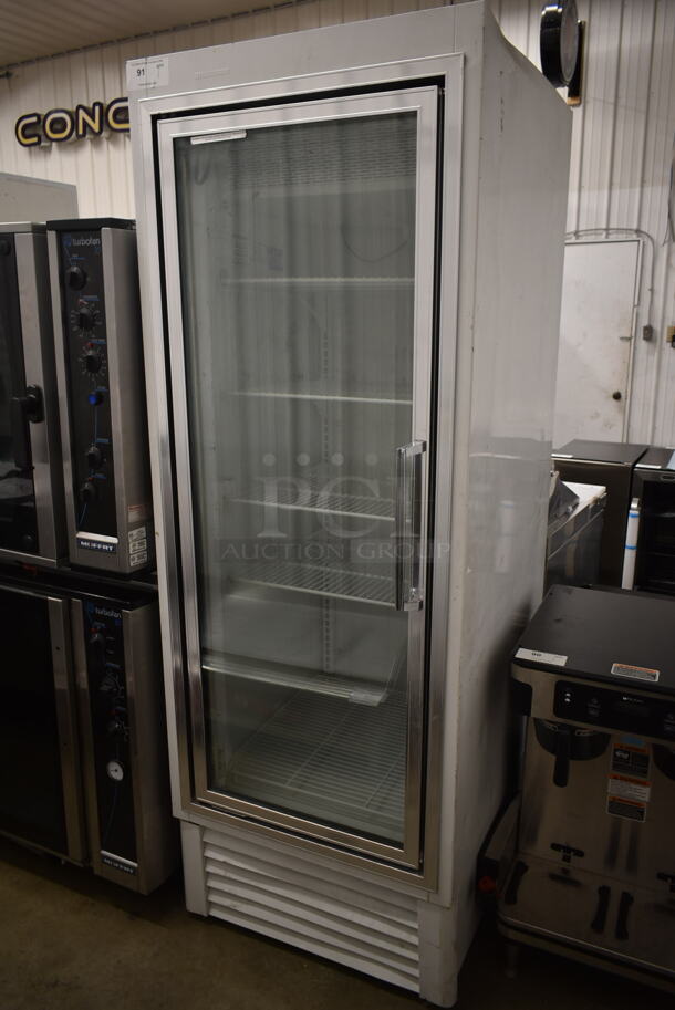 Hussmann HGL-1-BS Stainless Steel Commercial Single Door Reach In Freezer Merchandiser w/ Poly Coated Racks. 115 Volts, 1 Phase. Cannot Test - Unit Trips Breaker - Image 1 of 5