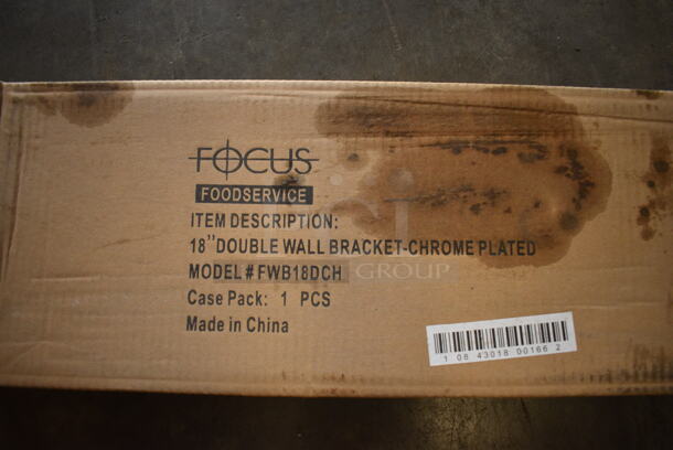 ALL ONE MONEY! Lot of 4 BRAND NEW IN BOX! Focus Chrome Double Wall Bracket. 19.5x3x7.5 - Image 3 of 3