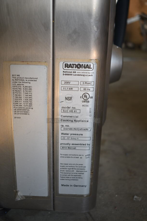 2015 Rational SCC WE 61 Stainless Steel Commercial Electric Powered Self Cooking Center Combi Oven. 208 Volts, 3 Phase.  - Image 5 of 5