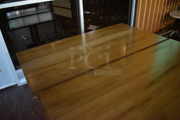 2 Wood Pattern Tables on 2 Metal Table Bases. 60x29.5x29. 2 Times Your Bid! (lounge) - Image 4 of 4