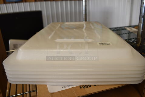 ALL ONE MONEY! Lot of 6 Cambro White Poly Lids. 12x18x1