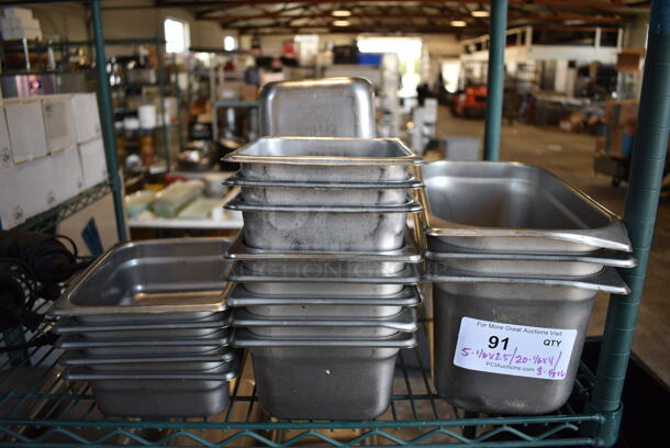 ALL ONE MONEY! Lot of Various Stainless Steel Drop In Bins. 1/6x2.5, 1/6x4, 1/3x6