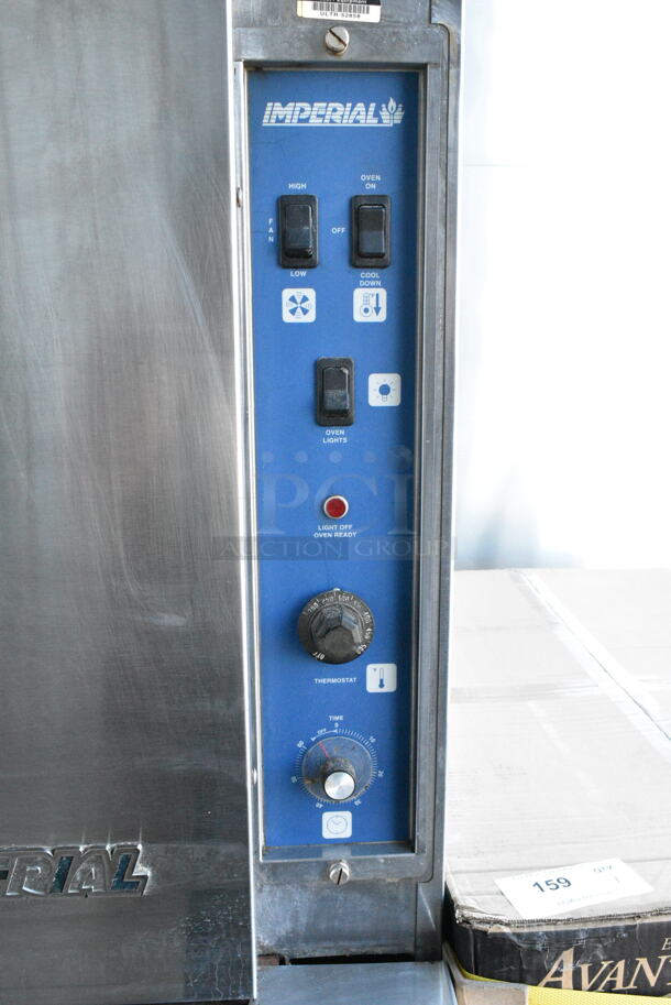 2 Imperial/Alto Shaam Stainless Steel Commercial Natural Gas Powered Full Size Convection Oven w/ View Through Door, Solid Door and Metal Oven Racks. 2 Times Your Bid!  - Image 3 of 5