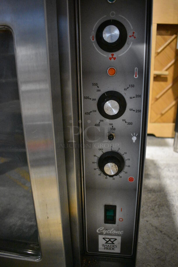 Baker's Pride Model BCO-E1 Stainless Steel Commercial Electric Powered Full Size Convection Oven w/ View Through Doors, Metal Oven Racks and Thermostatic Controls. Comes w/ 4 Legs! 240 Volts, 1 Phase. 38x38x27. 29" Legs. - Image 5 of 7