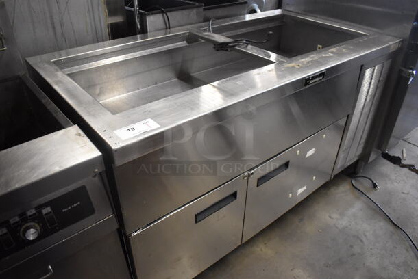 Delfield Stainless Steel Commercial Cold Pan Buffet Station w/ 2 Doors. 60x32x36. Tested and Powers On But Does Not Get Cold - Image 2 of 6