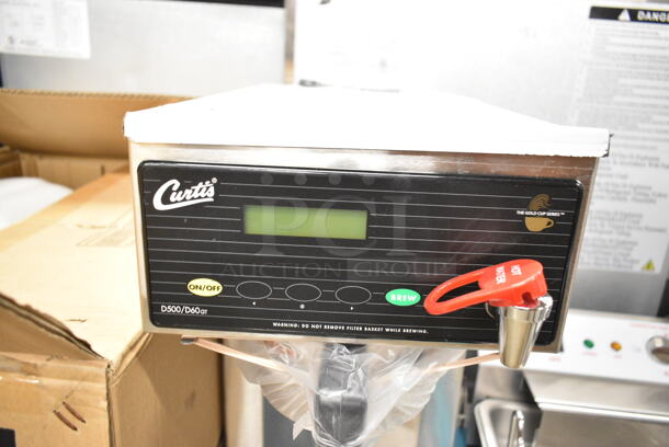 BRAND NEW SCRATCH AND DENT! Curtis D500GTH12A000 Automatic Tall Height Airpot Coffee Brewer with Digital Controls, Hot Water Dispenser and Metal Brew Basket. No Air Pot. 120 Volts, 1 Phase.  - Image 3 of 6