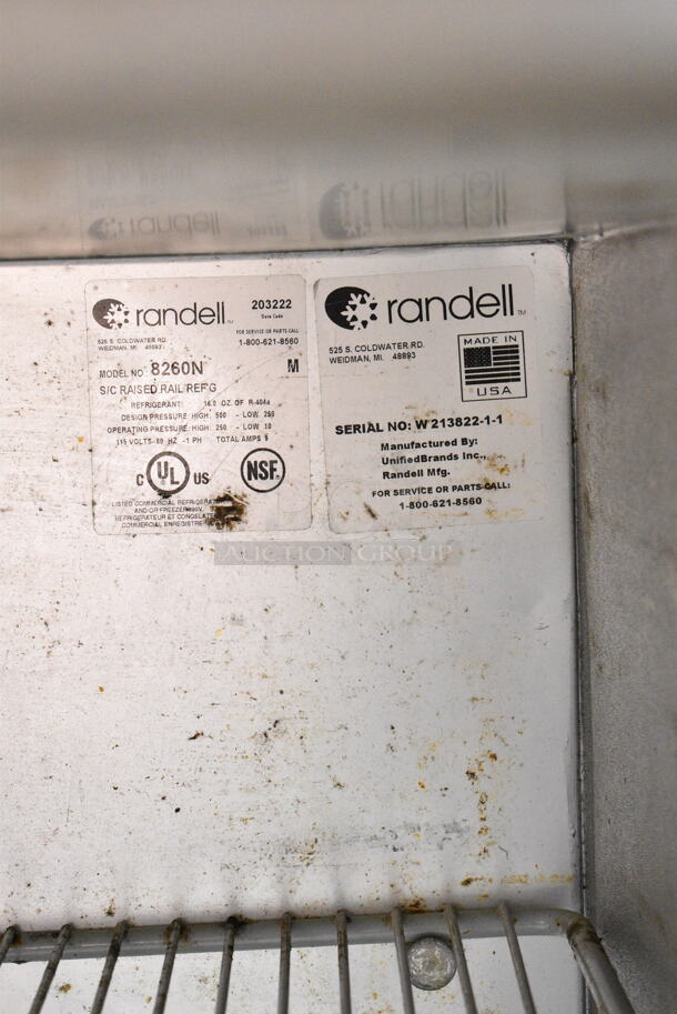 Randell 8260N Stainless Steel Commercial Pizza Prep Table. 115 Volts, 1 Phase. Tested and Powers On But Does Not Get Cold
 - Image 6 of 6